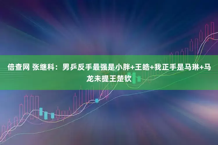 倍查网 张继科：男乒反手最强是小胖+王皓+我正手是马琳+马龙未提王楚钦